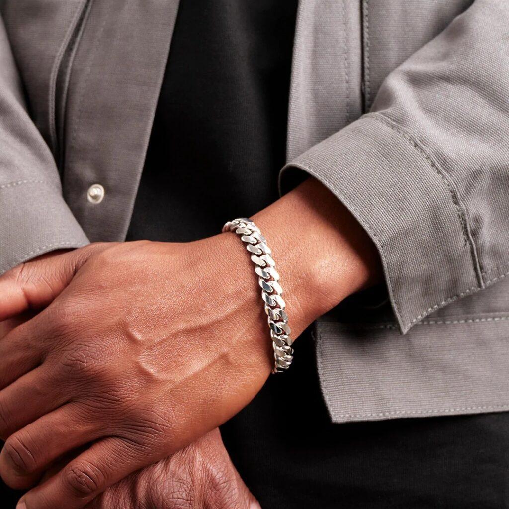 צמיד גורמט עבה כסף