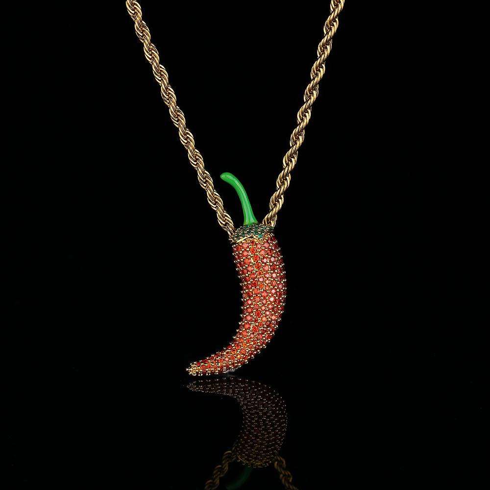 תליון אימוג'י פלפל חריף זהב