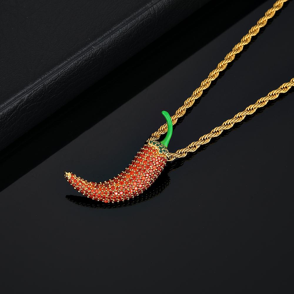 תליון אימוג'י פלפל חריף זהב